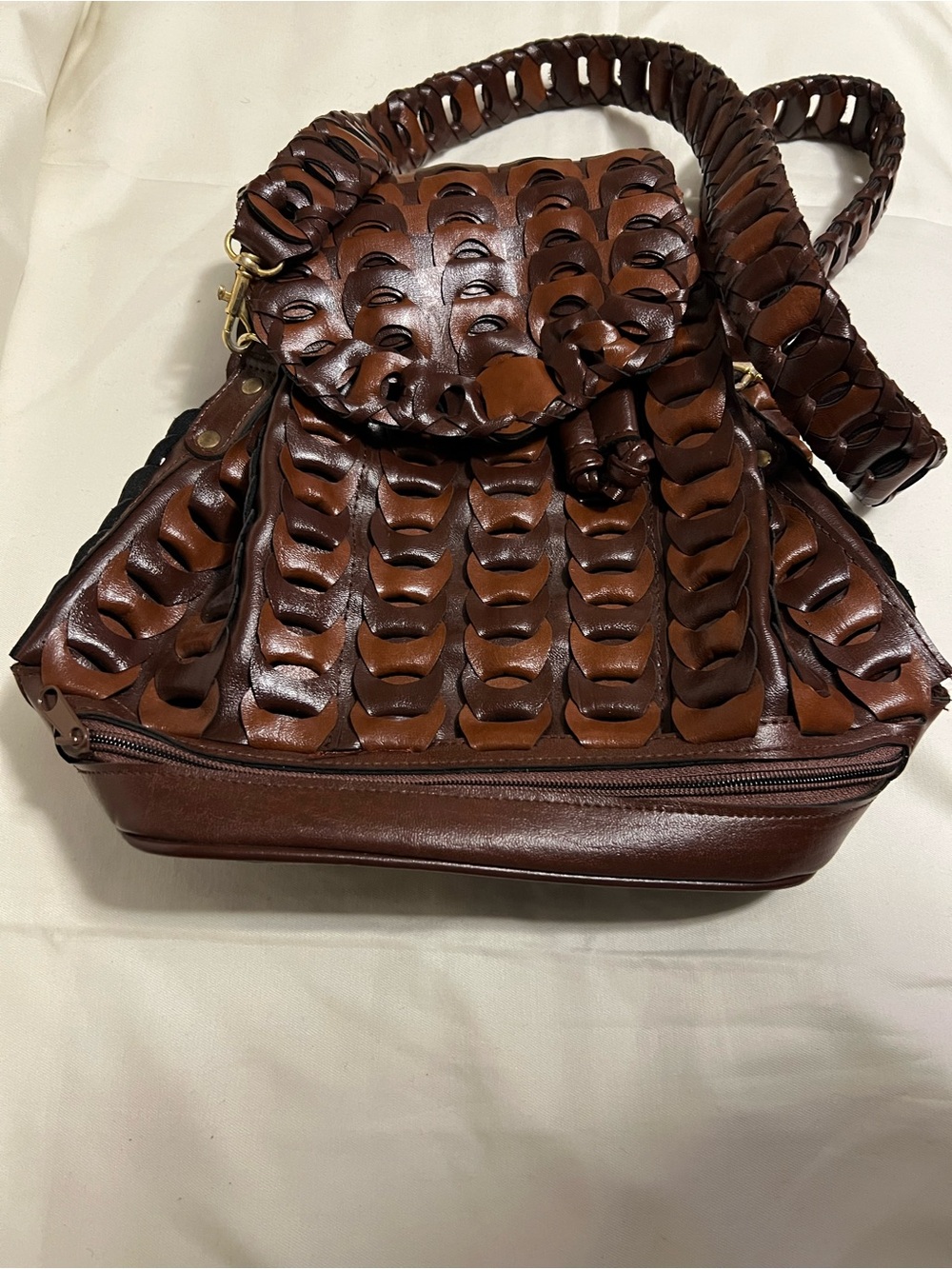 Unbranded Vegan Leather Braided Backpack - Picture 3 of 12